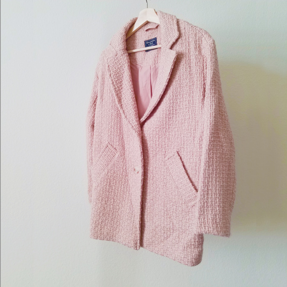Abercrombie & Fitch A&F Pink Wool Coat Size XS - Picture 3 of 6